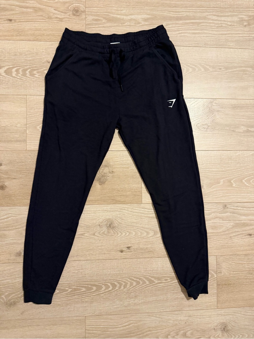 Gymshark Black Athletic Joggers with Logo Tag